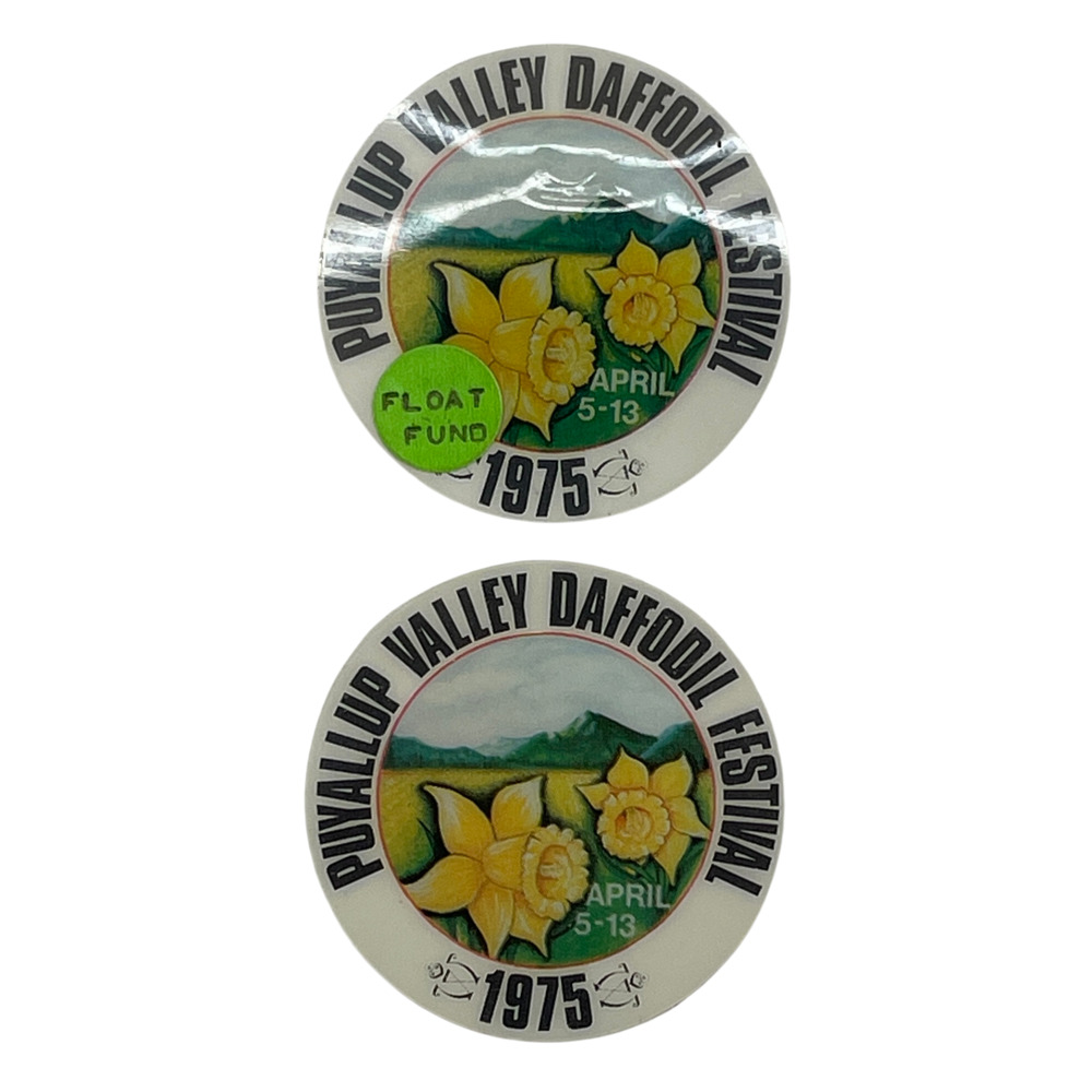 Vintage Puyallup Valley Daffodil Festival 1975 Pinback Button Washington Fair 2X